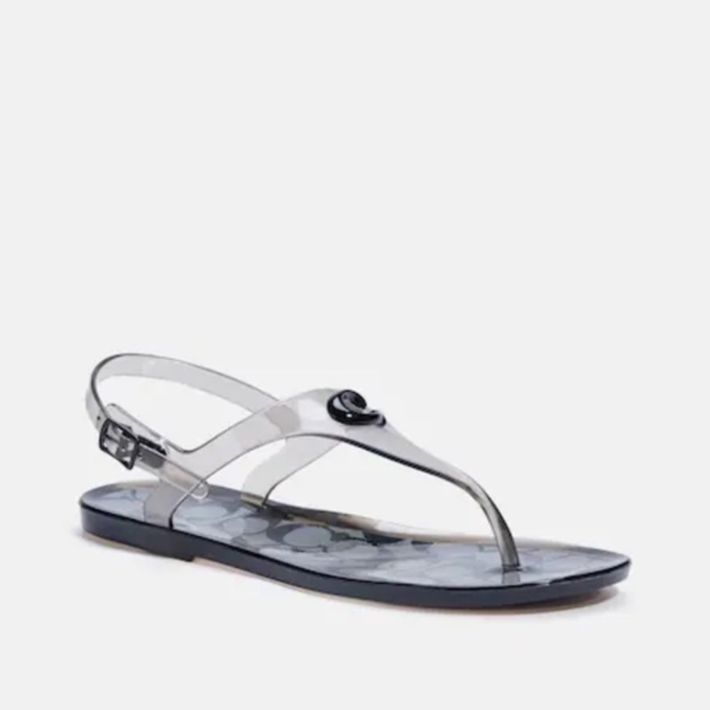 NEW Coach Black Natalee Jelly Sandals Size 6B